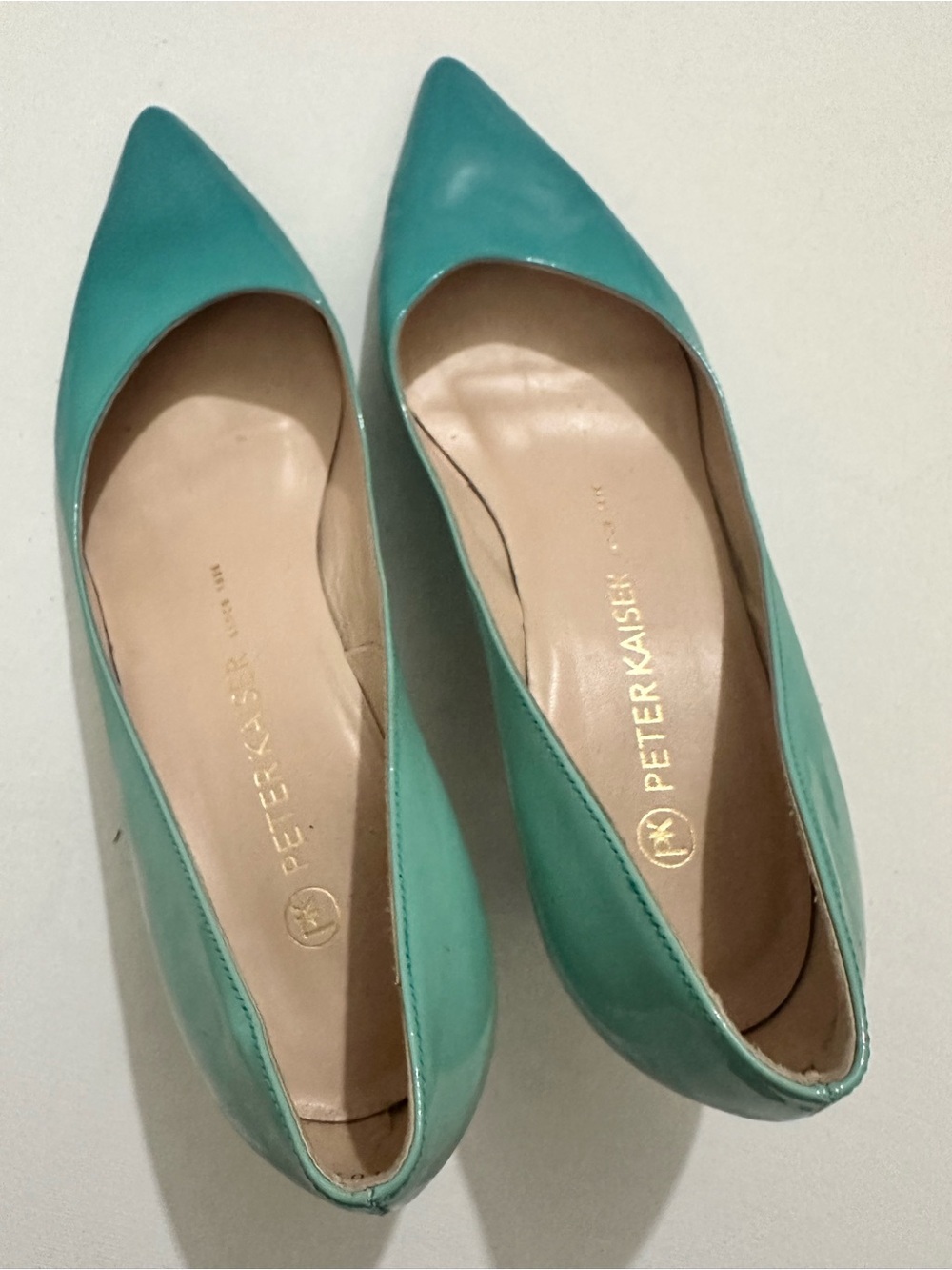 Peter Kaiser Teal Gradient Patent Pointed-Toe Pumps Party Formal Sz 8 US/5.5 UK - Picture 4 of 15